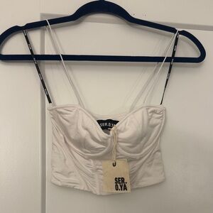 SER.O.YA White Corset Crop Top